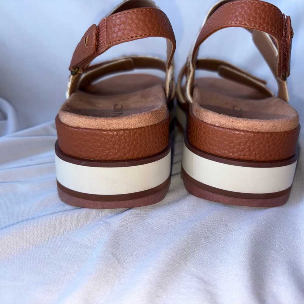 Vionic Cowhide Pattern Sandals - Brown and White … - image 5